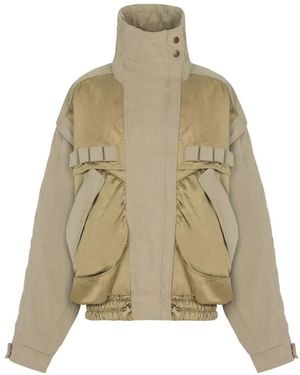 Balmain Twill Cotton Bomber Jacket - Natural