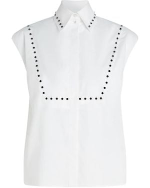 KARL LAGERFELD Studded Poplin Shirt - Grey