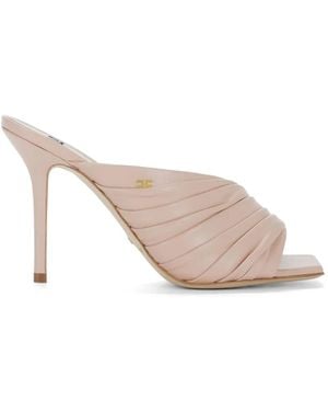 Elisabetta Franchi Mules En Cuir 95 Mm - Natural
