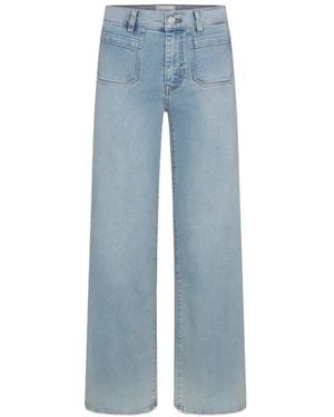 FRAME Le Slim Palazzo Patch-Pocket Jeans - Blue