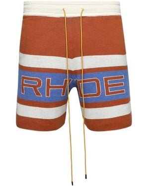 Rhude Panelled Knit Shorts - Blue