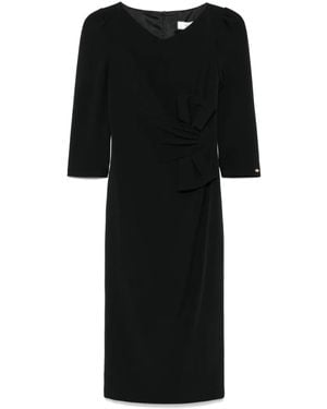 Nissa Bow-Detail Midi Dress - Black
