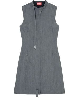 DIESEL D-Ruvan Sleeveless Zip Mini Dress - Grey