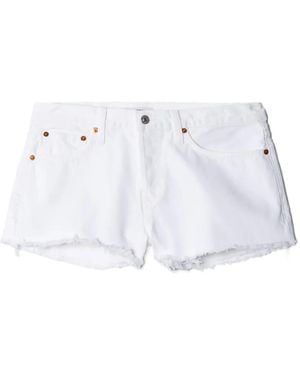 RE/DONE X Levi's Frayed-Hem Denim Shorts - Blue