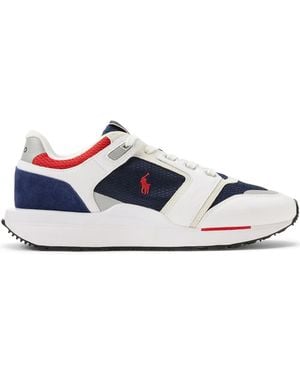 Polo Ralph Lauren Suede-Panelled Pony Leather Trainers - Blue