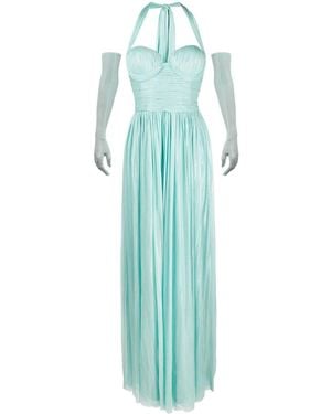 Jean Louis Sabaji Sleeveless Tulle Maxi Dress - Blue