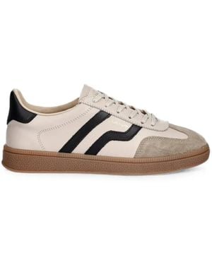 GANT Suede-Panelled Lace-Up Sneakers - Natural