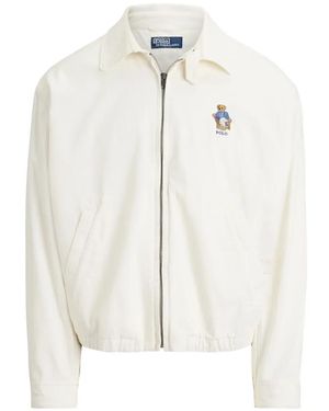 Polo Ralph Lauren Bear-Embroidered Twill Jacket - White