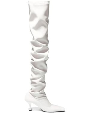 Proenza Schouler Trap Over-The-Knee Leather Boots - White