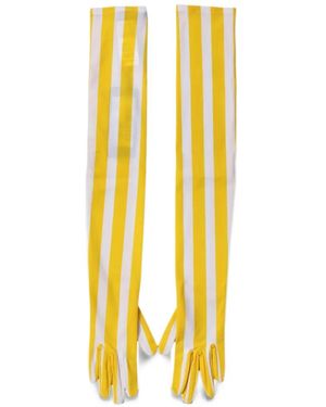 Dolce & Gabbana Stripes Nylon Elbow-Length Gloves - Metallic