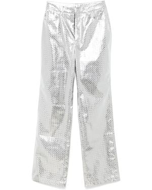ROTATE BIRGER CHRISTENSEN Braided Straight-Leg Trousers - White
