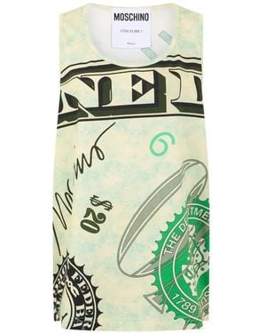 Moschino Banknote-Print Tank Top - Green
