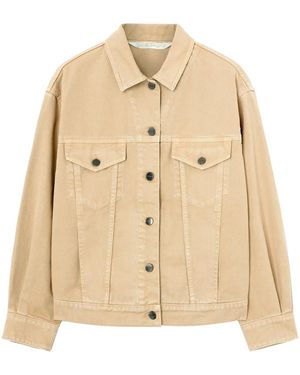 Palm Angels Gd Loose Bull Denim Jacket - Natural