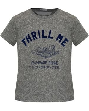 Mother The Boxy Goodie Goodie Slogan-Print T-Shirt - Grey