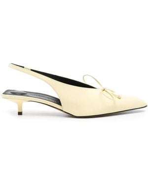 Jacquemus Yellow Les Sculptures 'les Slingbacks Cubisto Basses' Heels - Natural