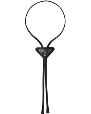 Prada Corbata Con Logo Triangular - Negro