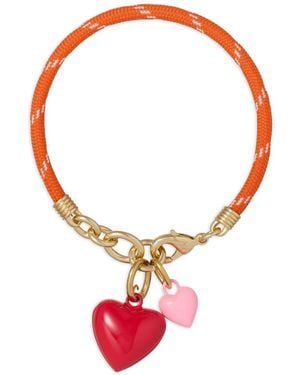 Roxanne Assoulin Happy Cord Double-Heart Charm Bracelet - Red