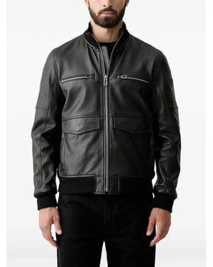 Joop! Calf Leather Paneled Jacket - Black