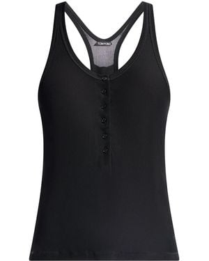 Tom Ford Ribbed Jersey Tank Top - Black