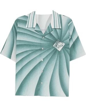 Versace Medusa Vortex-Print Shirt - Blue