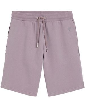 Ami Paris Ami De Coeur Drawstring Shorts - Purple