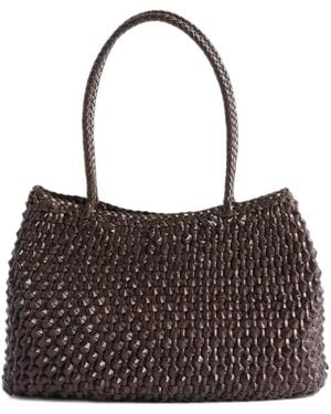 Dragon Diffusion S. Croce Cactus Woven Leather Tote Bag - Brown