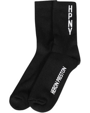 Heron Preston Hpny Logo-Intarsia Socks - Black