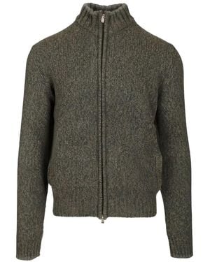 Fedeli Zipped Cardigan - Green