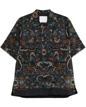 Sacai Paisley-Pattern Pocket Shirt - Black