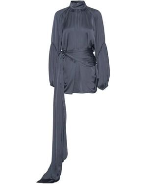 ROTATE BIRGER CHRISTENSEN Satin Tie Mini Dress - Blue