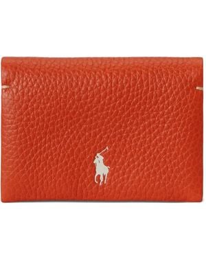 Polo Ralph Lauren Pebbled Leather Snap Wallet - Red