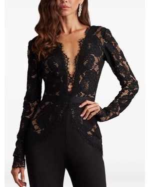 Tadashi Shoji Lace-Panelled Jumpsuit - Black