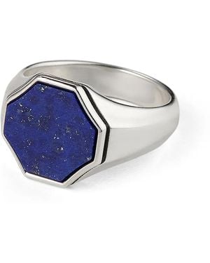 Emanuele Bicocchi Hex Signet Ring - Blue