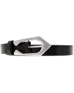 IRO Geometric-Buckle Leather Belt - White