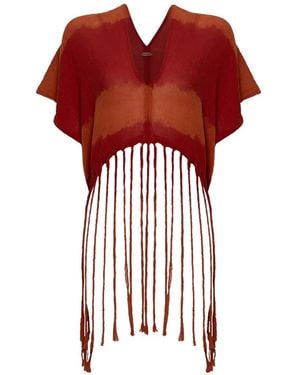 Caravana Winiketik Fringe-Trim Crop Top - Red