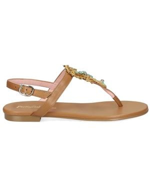 Pretty Ballerinas Judy Embellished Sandals - Brown