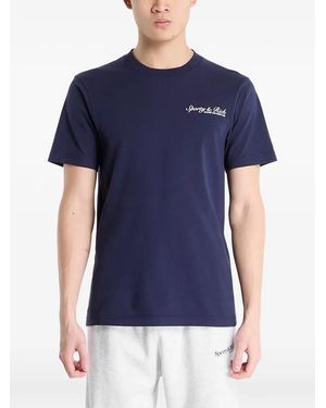 Sporty & Rich Syracuse Logo-Print T-Shirt - Blue