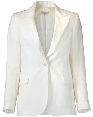 Eleventy Single-Breasted Two-Button Blazer - White