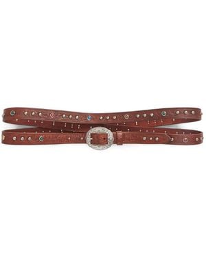 RRL Luna Gürtel Mit Nieten - Braun