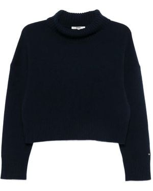 Maje Gestrickter Rollkragenpullover - Blau