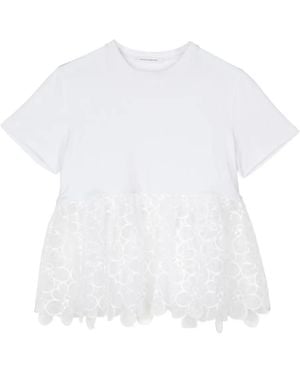 Cecilie Bahnsen Conni Lace-Panel T-Shirt - White