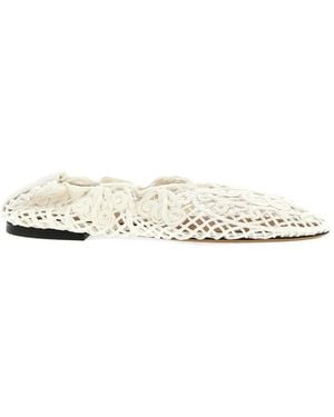 Odissi Iris Crocheted Ballet Flats - White