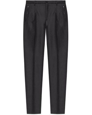 Etro Wool Trousers With Crease - Black