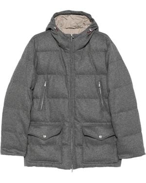 Eleventy Gesteppte Kapuzenjacke - Grau