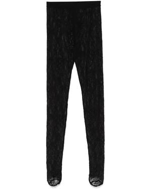 Wardrobe NYC Lace Stirrup Tights - Black