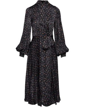 knee length dresses for ladies Dress The Population Women's Nissa Ruffled Midi Dress - Black