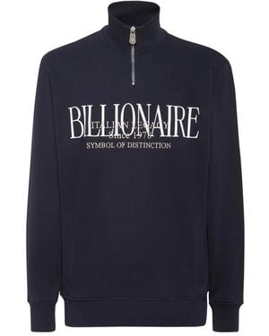 Billionaire Sweatshirt mit Logo-Stickerei - Blau