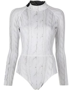 Cynthia Rowley Traje de neopreno con motivo de punto de ochos de 2mm - Blanco