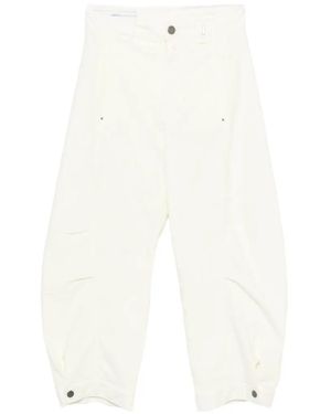 High Pantalon Ample À Empiècements - White