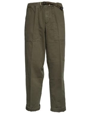 White Sand Elasticated Waist Cargo Trousers - Green